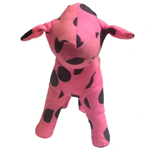 PINK VICTORIA’S SECRET Collectible Dog Stuffed Animal Plush Pink Silver Black - Picture 7 of 16